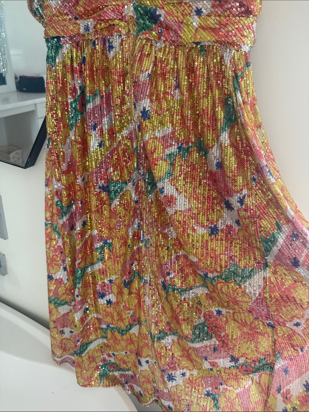CeliaB Multicolor Floral Sequin High-Low Dress - Picture 6 of 6